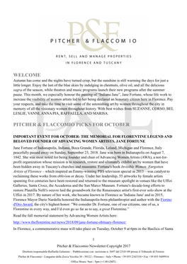 October 2018 P&F Newsletter LONG