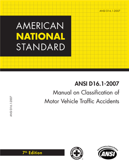 American National Standard, Manual on Classification of Motor Vehicle Traffic Accidents, Seventh Edition)