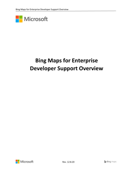 Bing Maps for Enterprise Developer Support Overview