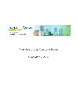 Attendee List by Company Name