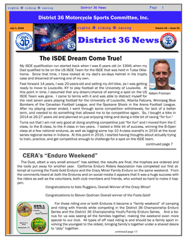 District 36 News Page 1 District 36 Motorcycle Sports Committee, Inc