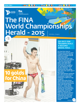 The FINA World Championships Herald-2015 Monday, August 3, 2015