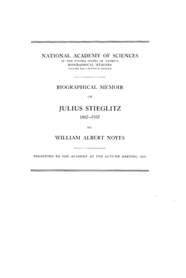 Julius Stieglitz 1867-1937
