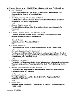 African American Civil War History Book Collection • Ash, Steven V