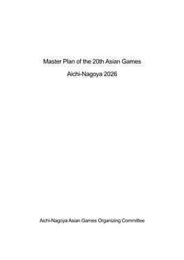 Master Plan of the 20Th Asian Games Aichi-Nagoya 2026
