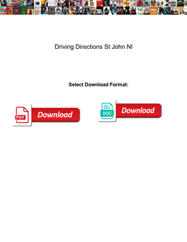 Driving Directions St John Nl