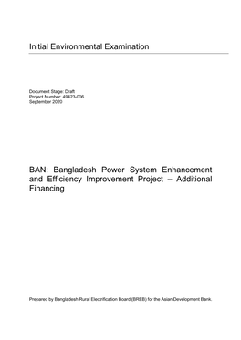 Initial Environmental Examination BAN: Bangladesh Power System
