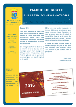 Mairie De Bloye Bulletin D’Informations