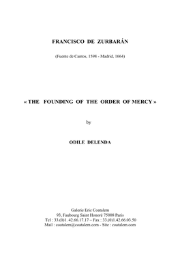 Francisco De Zurbarán « the Founding of the Order of Mercy »