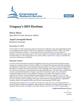 Uruguay's 2019 Elections