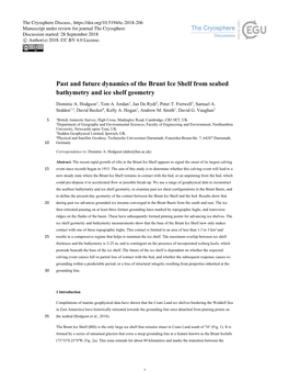 Past and Future Dynamics of the Brunt Ice Shelf from Seabed Bathymetry and Ice Shelf Geometry