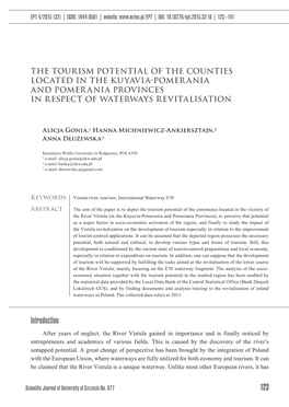 The Tourism Potential of the Counties Located in the Kuyavia-Pomerania and Pomerania Provinces in Respect of Waterways Revitalisation