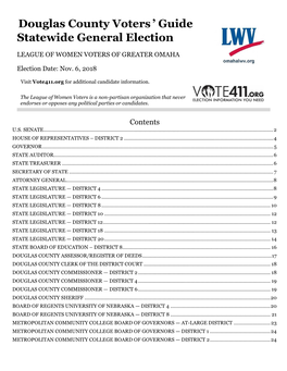 Douglas County Voters' Guide Statewide General Election