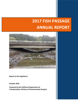 Caltrans Fish Passage Story Map (