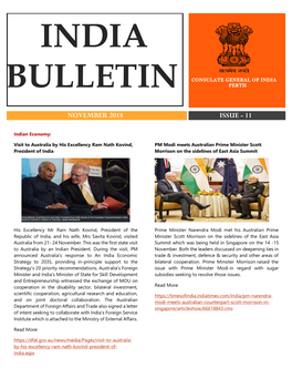India Bulletin Newsletter – November 2018