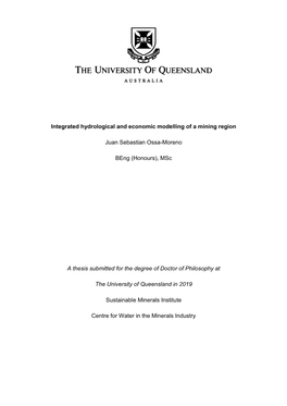 Integrated Hydrological and Economic Modelling of a Mining Region Juan