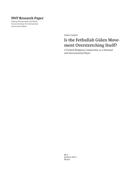 Is the Fethullah Gülen Movement Overstretching Itself? a Turkish Religious Community As a National and International Player