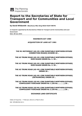 A5-M1 Link Dunstable Northern Bypass Report