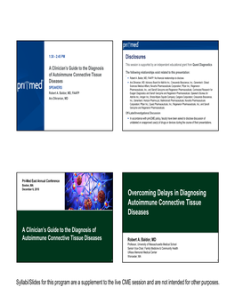 Overcoming Delays in Diagnosing Autoimmune Connective Tissue Diseases