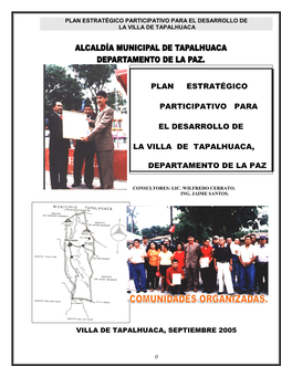 Plan Estratégico Participativo Para El Desarrollo De La Villa De Tapalhuaca, Departamento De La