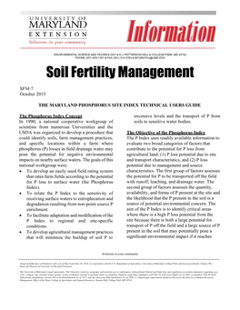 Soil Fertility Management