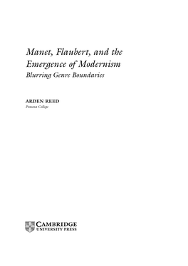 Manet, Flaubert, and the Emergence of Modernism Blurring Genre Boundaries