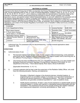 Jefferson Proving Ground Materials License