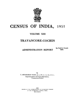 Travancore-Cochin, Administration Report, Vol-XIII
