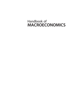 Handbook of Macroeconomics