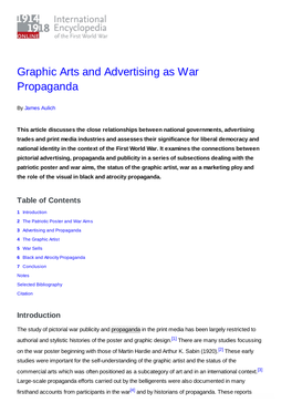 Graphic Arts and Advertising As War Propaganda