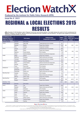 Regional & Local Elections 2015 Results