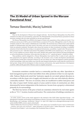 The 3S Model of Urban Sprawl in the Warsaw Functional Area1