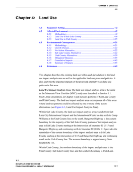 Chapter 4: Land Use