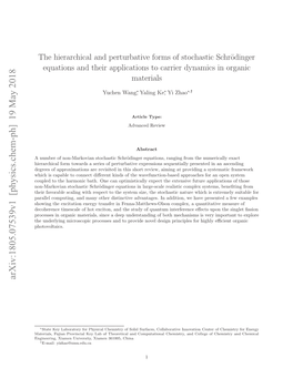 The Hierarchical and Perturbative Forms of Stochastic Schr\