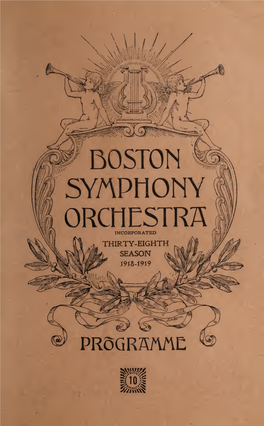Boston Symphony Orchestra Programme of the Tenth Afternoon