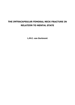 The Intracapsular Femoral Neck Fracture in Relation to Mental State