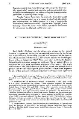 Ruth Bader Ginsburg, Professor of Law