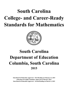 South Carolina College and Career Readiness Mathematics Standards