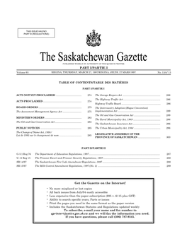 Sask Gazette, Part I, Jan 3, 1997