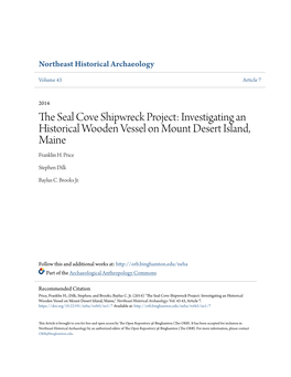 The Seal Cove Shipwreck Project: Investigating an Historical Wooden Vessel on Mount Desert Island, Maine