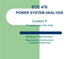 Ece 476 Power System Analysis