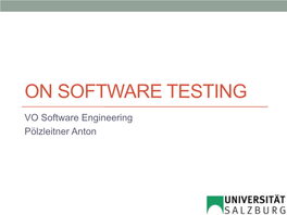 On Software Testing