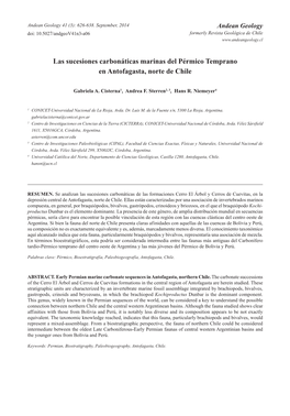 Las Sucesiones Carbonáticas Marinas Del Pérmico Temprano En Antofagasta, Norte De Chile