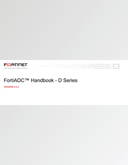 Fortiadc D-Series Handbook 4.3.2, Revision 1