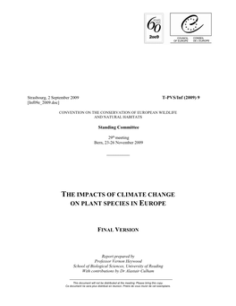 Plants and Climate Change in Europe