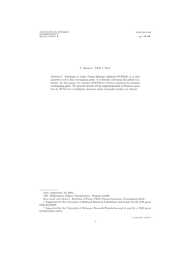 Page 1 PARTITION of UNITY FINITE ELEMENT