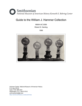 Guide to the William J. Hammer Collection