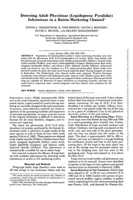 Detecting Adult Phycitinae (Lepidoptera: Pyralidae) Infestations in a Raisin-Marketing Channell