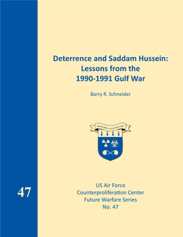 Deterrence and Saddam Hussein: Lessons from the 1990-1991 Gulf War
