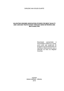 Validating Genome Association Studies for Meat Quality and Carcass Traits in Pigs Through Gene Networks and Meta-Analysis